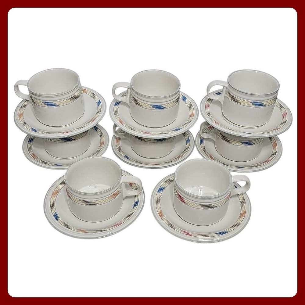 Studio Nova Villager Mesa Set Service 8‎ VTG MCM Dinnerware Plates Retro
